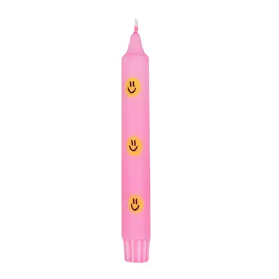 Dinerkaars Smiley Roze met gele Smiley