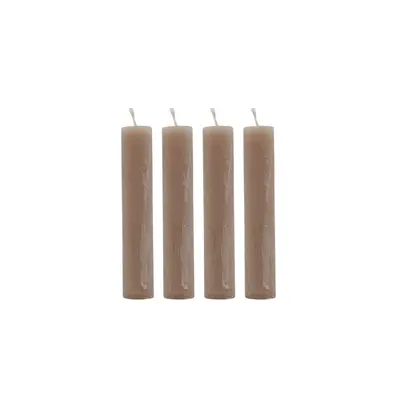 Set korte dinerkaarsen 4 stuks beige