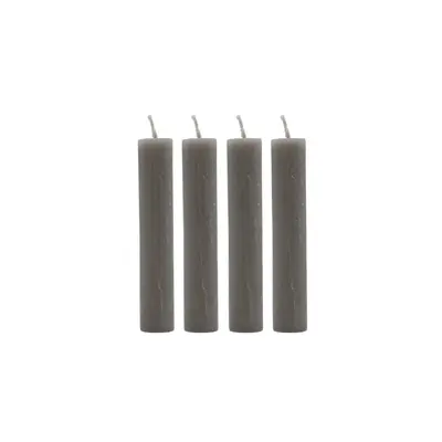 Set korte dinerkaarsen 4 stuks taupe