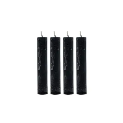 Set korte dinerkaarsen 4 stuks zwart