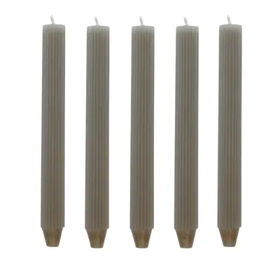 Geribbelde dinerkaars Taupe