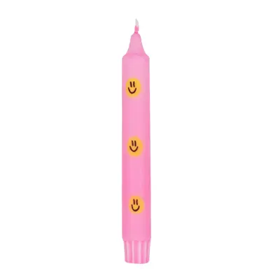 Dinerkaars Smiley Roze met gele Smiley