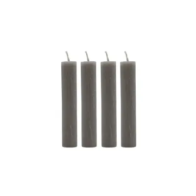 Set korte dinerkaarsen 4 stuks taupe