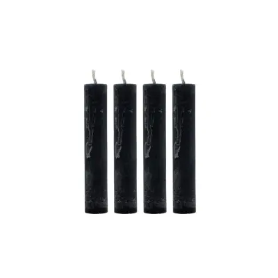 Set korte dinerkaarsen 4 stuks zwart