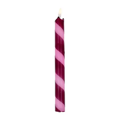 LED Kaars Candy Cane Rose